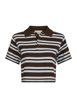 Mulann polo knit bluse Dark Brown Neo Noir